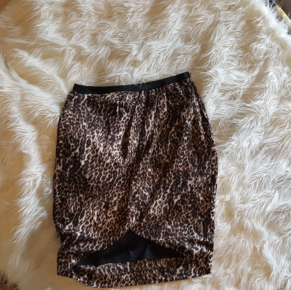 Leopard Print Worthington Wrap Skirt